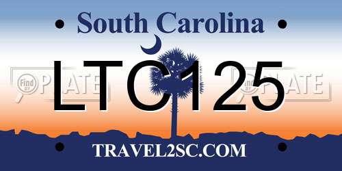 LTC125 South Carolina License Plate