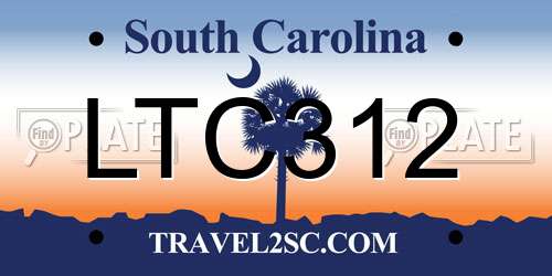 LTC312 South Carolina License Plate