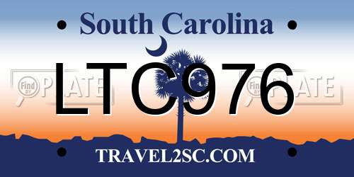LTC976 South Carolina License Plate