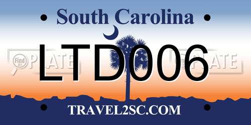 LTD006 South Carolina License Plate