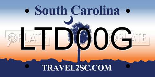 LTD00G South Carolina License Plate