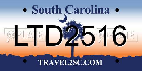 LTD2516 South Carolina License Plate