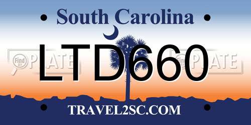 LTD660 South Carolina License Plate