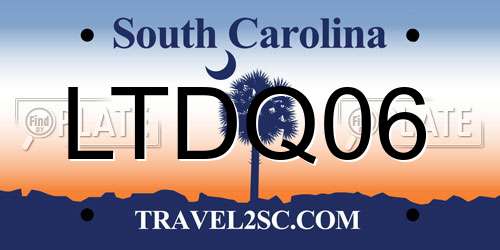 LTDQ06 South Carolina License Plate