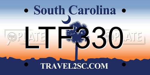 LTF330 South Carolina License Plate