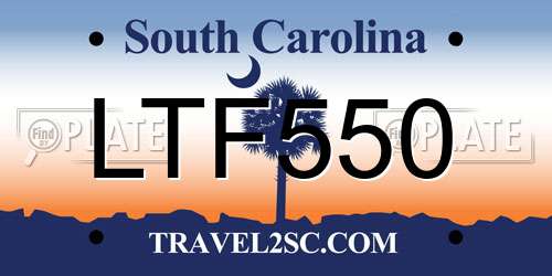 LTF550 South Carolina License Plate
