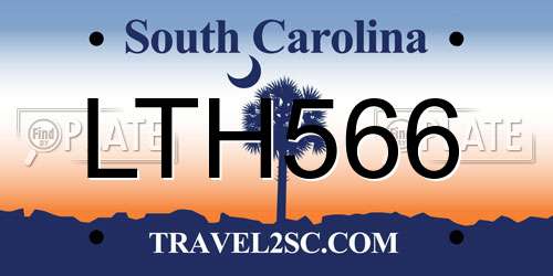 LTH566 South Carolina License Plate