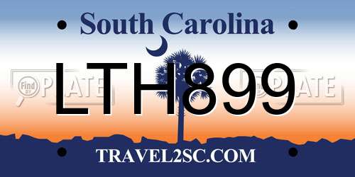LTH899 South Carolina License Plate