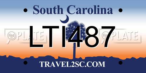 LTI487 South Carolina License Plate
