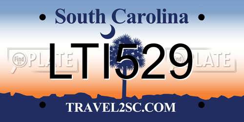 LTI529 South Carolina License Plate