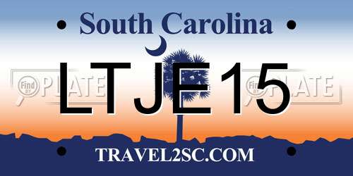 LTJE15 South Carolina License Plate