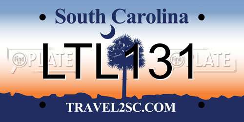 LTL131 South Carolina License Plate
