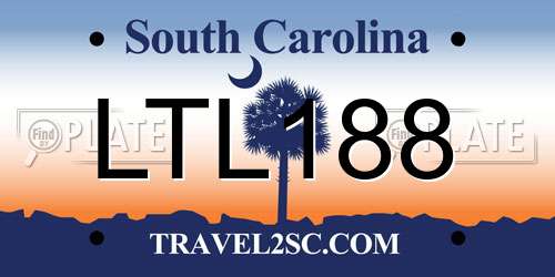LTL188 South Carolina License Plate