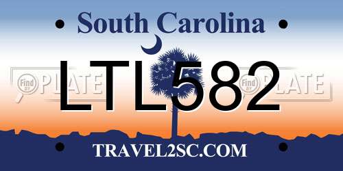 LTL582 South Carolina License Plate