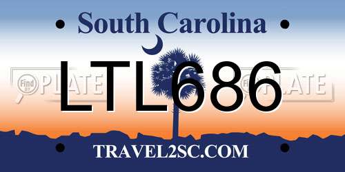 LTL686 South Carolina License Plate