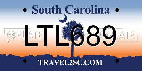 LTL689 South Carolina License Plate