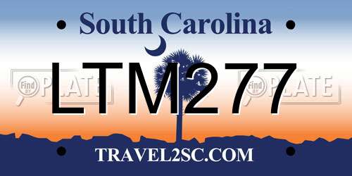 LTM277 South Carolina License Plate