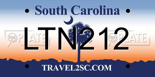 LTN212 South Carolina License Plate