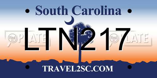 LTN217 South Carolina License Plate