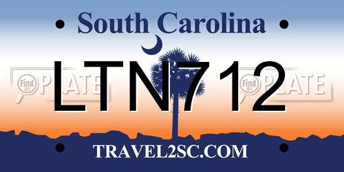 LTN712 South Carolina License Plate