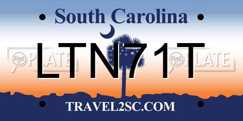 LTN71T South Carolina License Plate