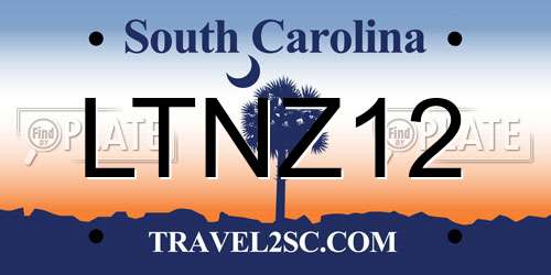 LTNZ12 South Carolina License Plate