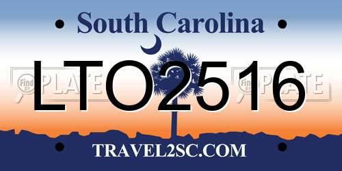 LTO2516 South Carolina License Plate