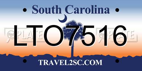 LTO7516 South Carolina License Plate