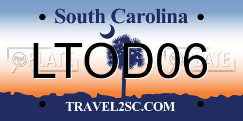 LTOD06 South Carolina License Plate