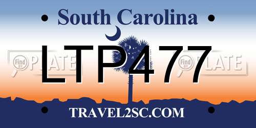 LTP477 South Carolina License Plate