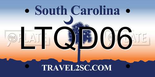 LTQD06 South Carolina License Plate