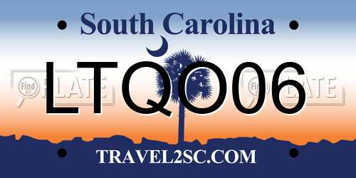 LTQO06 South Carolina License Plate