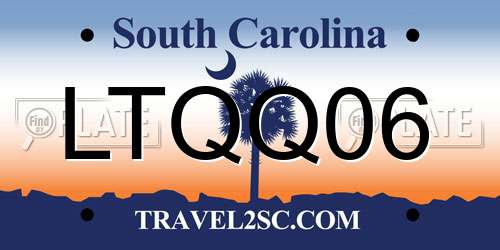 LTQQ06 South Carolina License Plate
