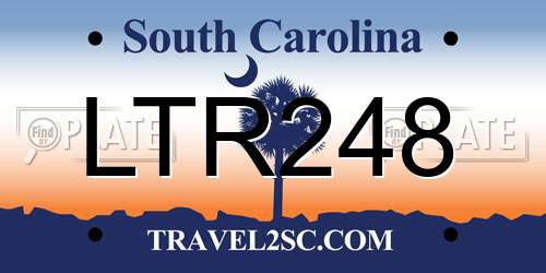 LTR248 South Carolina License Plate
