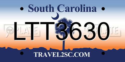 LTT3630 South Carolina License Plate