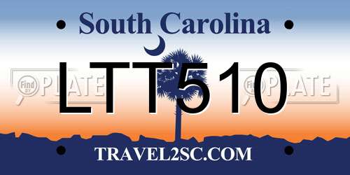 LTT510 South Carolina License Plate