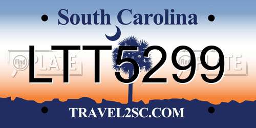 LTT5299 South Carolina License Plate