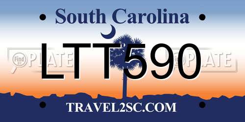 LTT590 South Carolina License Plate