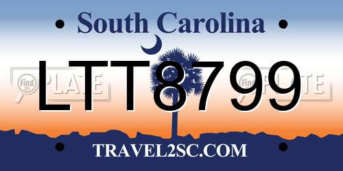 LTT8799 South Carolina License Plate
