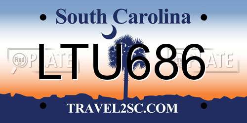LTU686 South Carolina License Plate