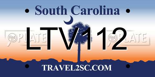 LTV112 South Carolina License Plate
