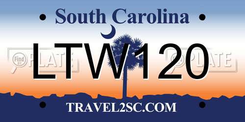 LTW120 South Carolina License Plate