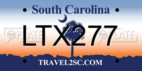 LTX277 South Carolina License Plate