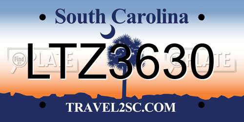 LTZ3630 South Carolina License Plate