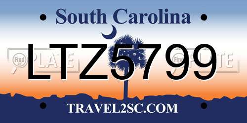 LTZ5799 South Carolina License Plate