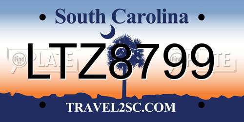 LTZ8799 South Carolina License Plate