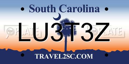 LU3T3Z South Carolina License Plate