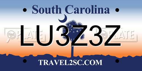 LU3Z3Z South Carolina License Plate