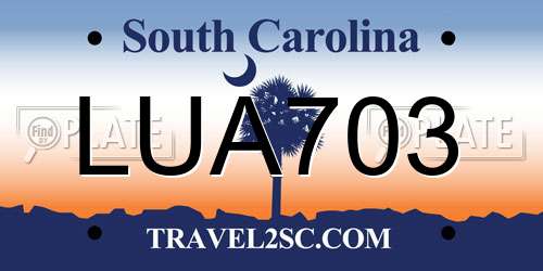 LUA703 South Carolina License Plate