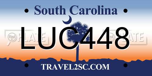 LUC448 South Carolina License Plate